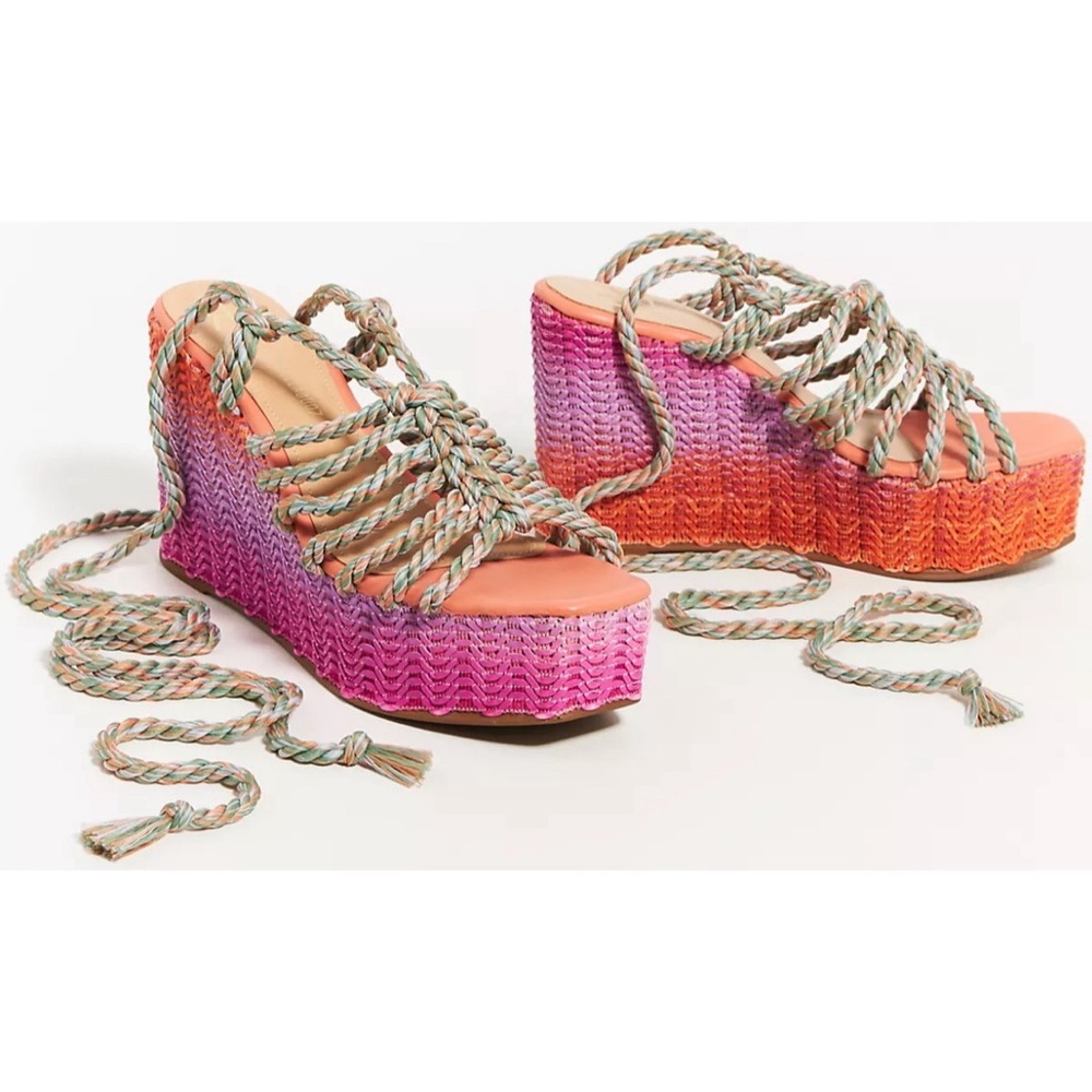 Anthropologie x Raphaella Booz Jute Wedge Sandals NWT SZ 9, 10 - Picture 2 of 12